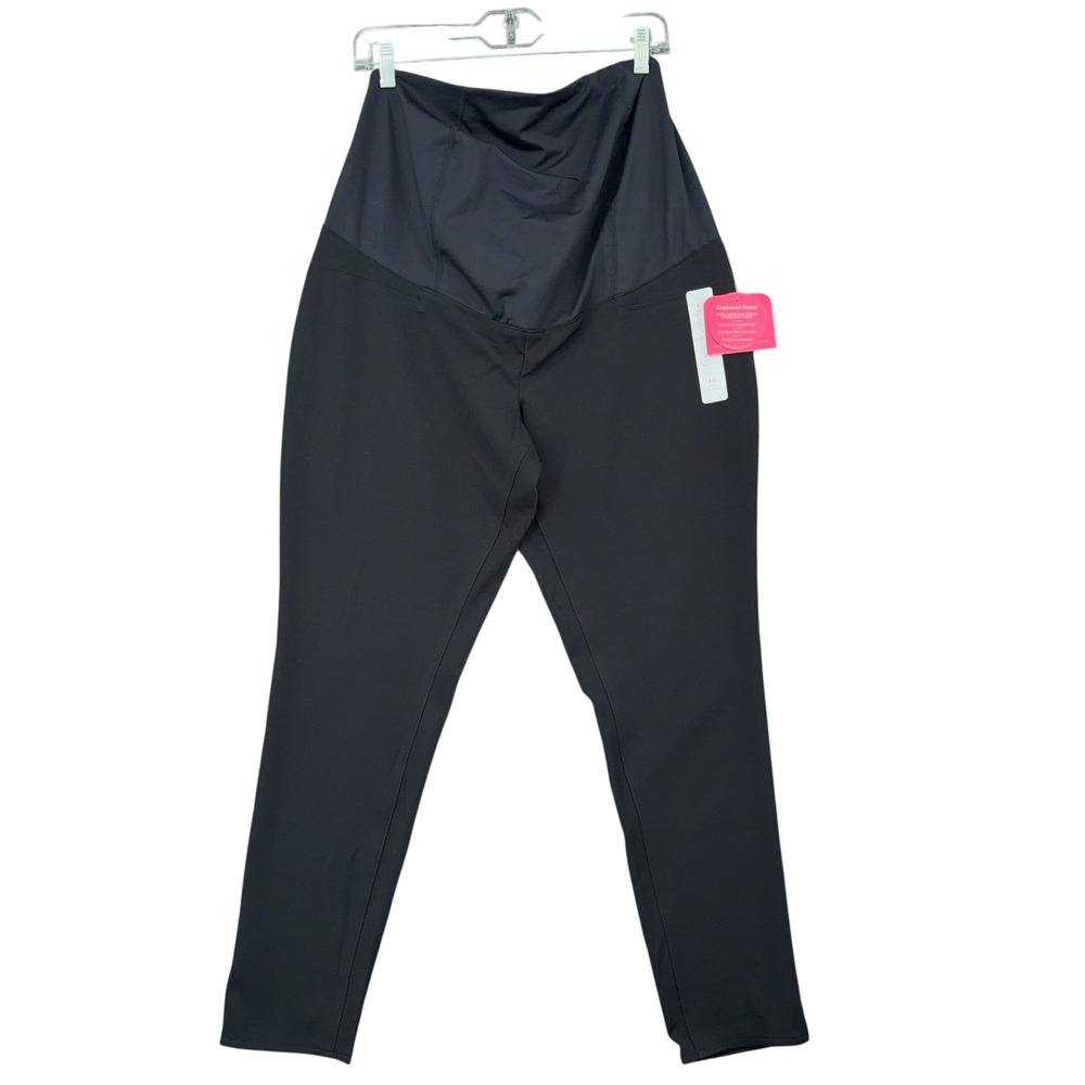 Isabel Maternity by Ingrid & Isabel Black Skinny Pants Crossover‎ Panel Size 12